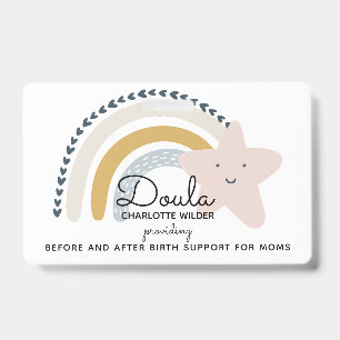 Badge Aquarelle mignonne Arc-en-ciel Doula - ID des serv