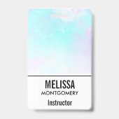 Badge Aquarelle moderne Abstraite Pastel bleu & violet (Arrière)