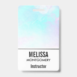 Badge Aquarelle moderne Abstraite Pastel bleu & violet
