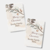 Badge Aquarelle Neutre couleur arbre de Noël (Avant & arrière)