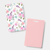 Badge Aquarelle rose (Recto et verso)