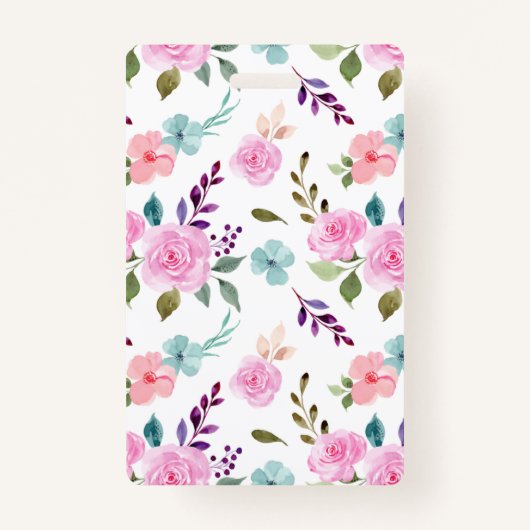 Badge Aquarelle rose (Devant)