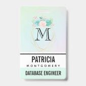 Badge Aquarelle rose et vert moderne Succulents (Arrière)