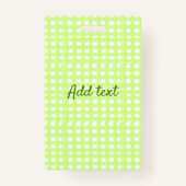 Badge Aquarelle vert plaid ginham personnalisé ajouter t (Dos)