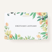 Badge Aquarelles colorées Fleurs Cadre (Dos)