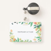 Badge Aquarelles colorées Fleurs Cadre (Back with Retractable)