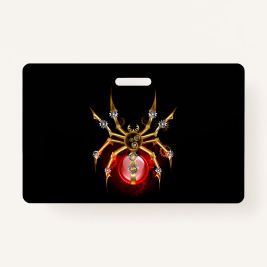 Badge Araignée en vapeur noire (Devant)