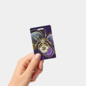 Badge Araignée Steampunk sur fond violet (Manuel / portable)