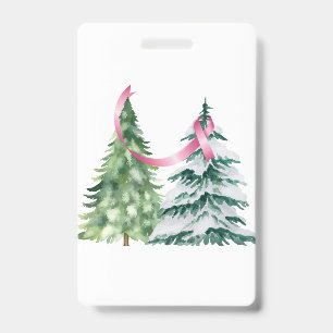 Badge Arbre de Noël Coquette, Sensibilisation au Cancer