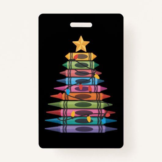 Badge Arbre de Noël fait de Crayons Vie de l'enseignant  (Devant)