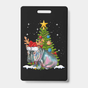 Badge Arbre de Noël Hippopotame Fiona Hippopotamus