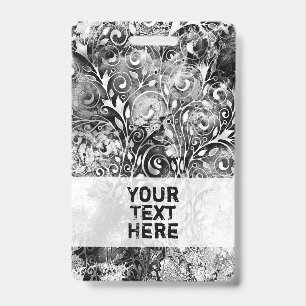 Badge Arbre de Vie - Feuilles en Spirale Style Grunge 1