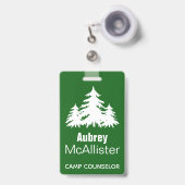 Badge Arbres à sapins rustiques | Conseiller de camp (Face avec clip rétractable)