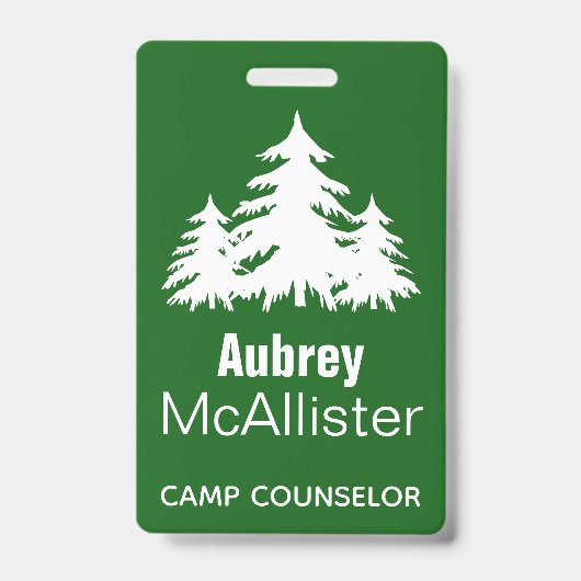 Badge Arbres à sapins rustiques | Conseiller de camp (Face)