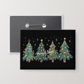 Badge Arbres de Noël verts Fêtes de Noël (Recto/Verso)