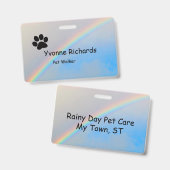 Badge - Arc-en-ciel et Empreinte de patte (Avant & arrière)