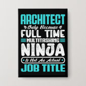 Badge Architecte Funny Emploi Profession Carrière Archit (Recto)
