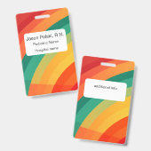 Badge Arcs de couleur vive arrière - plan (Avant & arrière)