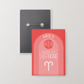 Badge Aries personnalisé Anniversaire Zodiac - Photo Des (Recto/Verso)