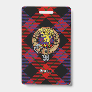 Badge Armoiries du clan Brown sur tartan