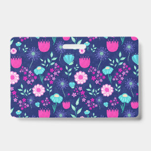Badge Arrière - plan à motif floral mignon