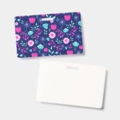 Badge Arrière - plan à motif floral mignon (Recto et verso)