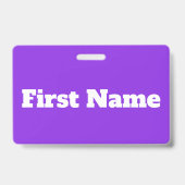 Badge Arrière - plan et nom de base, élégants, pourpres (Arrière)