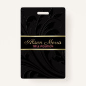 Badge Arrière - plan Noir Et Flèche Et Bande D'Or (Dos)