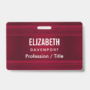 Badge Arrière - plan rouge élégant et élégant