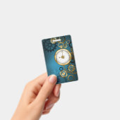 Badge Arrière - plan turquoise à vapeur avec Gears (Manuel / portable)