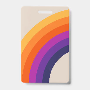 Badge Art arc-en-ciel de style rétro coloré