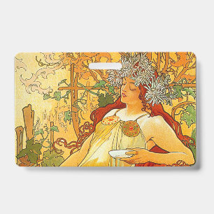 Badge Art nouveau d'Alphonse Mucha Automne