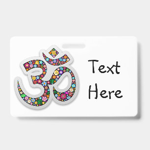 Badge Art symbolique floral Namaste