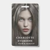Badge Artiste Maquillage Coiffure Photo Moderne (Arrière)