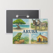 Badge Aruba multivu aquarelle (Recto/Verso)
