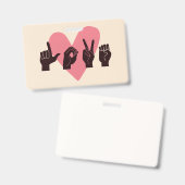 Badge ASL Love IV - Saint-Valentin (Avant & arrière)