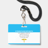 Badge ASSISTANT PHYSICIEN| ID photo de l'employé de l'hô (Arrière avec lanière)
