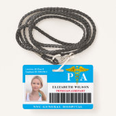Badge ASSISTANT PHYSICIEN| ID photo de l'employé de l'hô (Devant avec lanière)