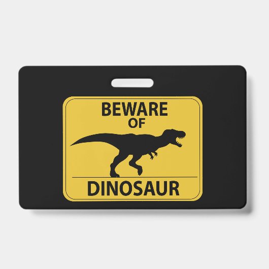 Badge Attention au dinosaure (Avant)