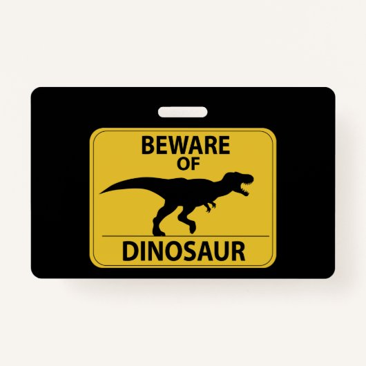 Badge Attention aux dinosaures (Devant)
