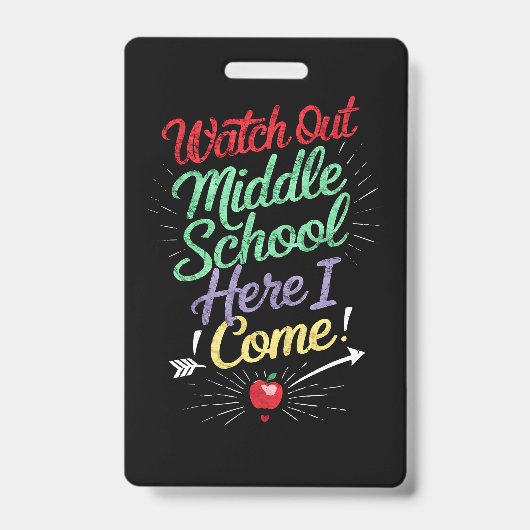 Badge Attention collège, j'arrive école (Avant)