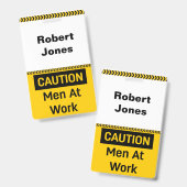 Badge ATTENTION Hommes au travail (Avant & arrière)