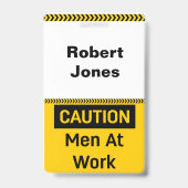 Badge ATTENTION Hommes au travail (Arrière)