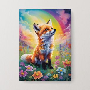 Badge Attitude positive Bouton rouge Fox Pup