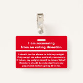 Badge Aucun pesez - l'insigne de récupération (Dos avec clip)