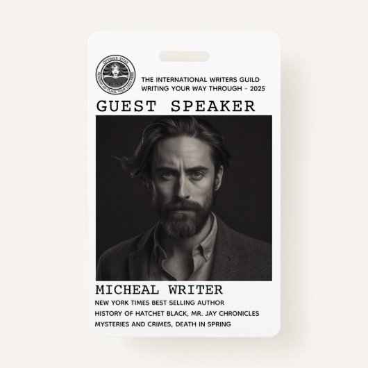 Badge Auteur invité Logo de l'événement Code QR Code pho (Devant)