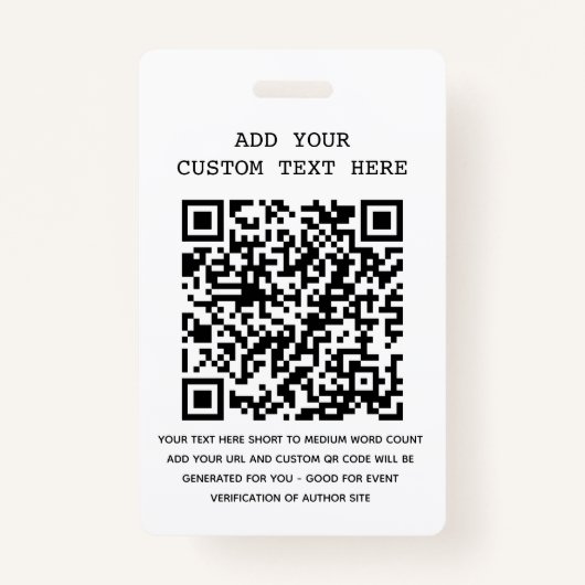 Badge Auteur invité Logo de l'événement Code QR Code pho (Dos)