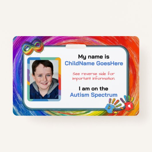 Badge Autism Assistance Identification Card (Devant)