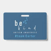 Badge autism awareness be kind blue #team name custom  (Front)