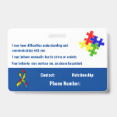 Badge Autisme (Arrière)